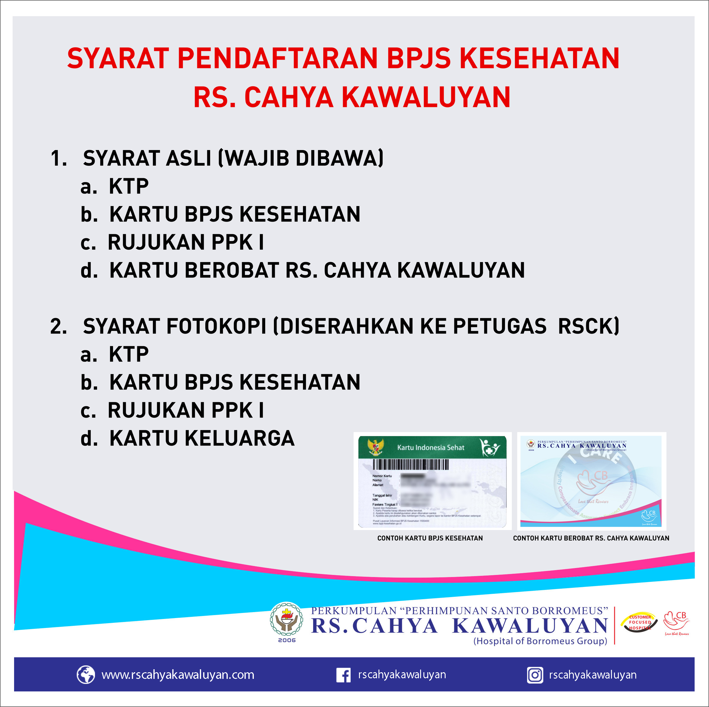 Syarat Pendaftaran Bpjs Kesehatan Di Rs Cahyakawaluyan Rs Cahya Kawaluyan